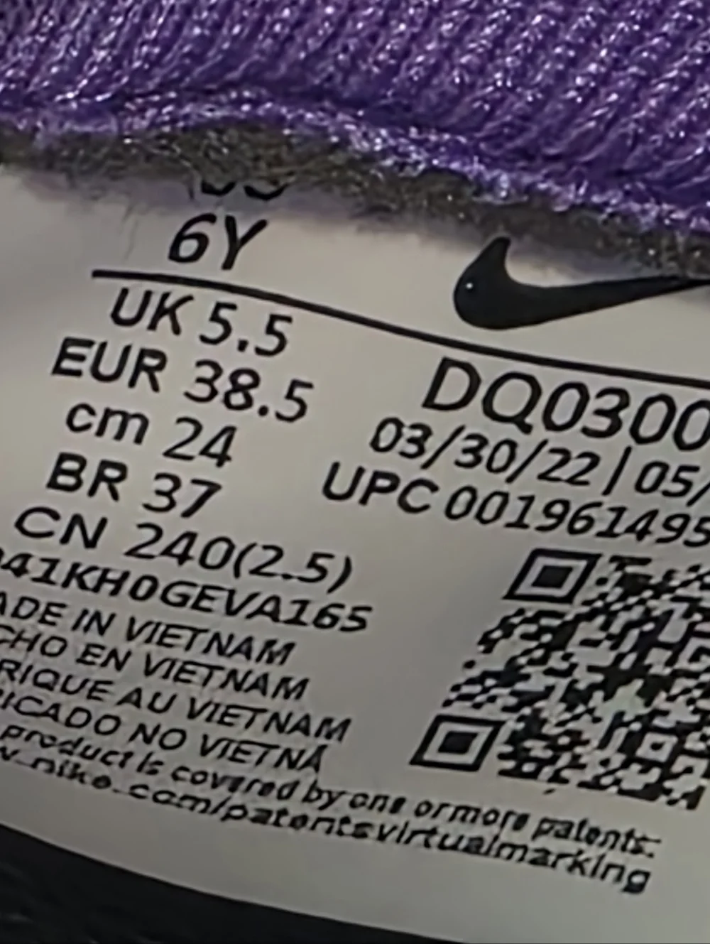 Nike Air Force 1 LV8 GS 'World Champ - Lakers' Size 6 - Picture 7 of 8